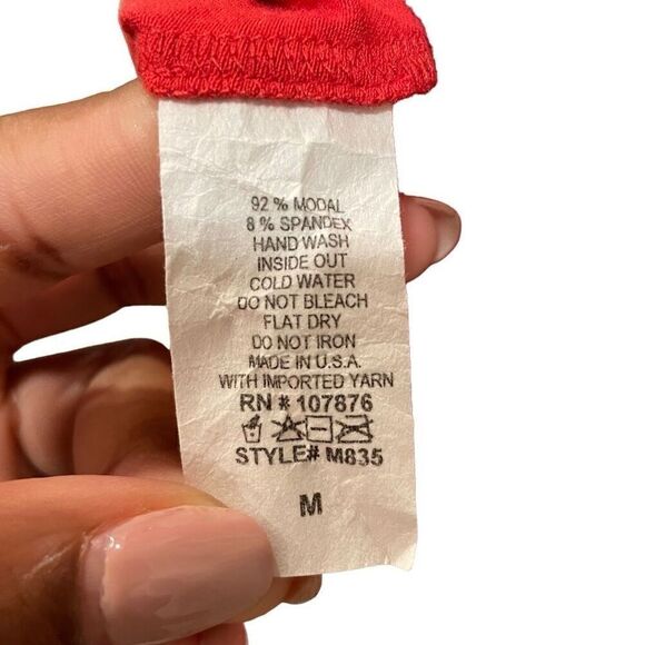 Jason by Comfy USA Dress Womens M Red Mini 3/4 Sleeve Balloon Hem Lagenlook Flow - Picture 9 of 9